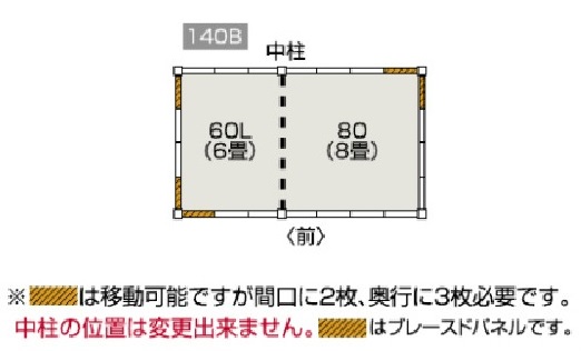 ヨドハウス　Nタイプ　YHN-140B（6畳+8畳）